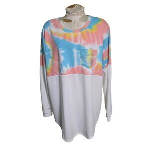 Tie Dyed Top Sweatshirt‎ Mermaid  Beachy Size 2X NWT Rue+ Plus Womens